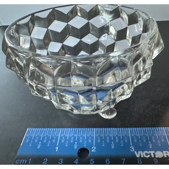 Vintage Fostoria American, Clear 3-Footed Open Sugar Bowl, Clear Glass, Elegantl - Picture 8 of 10
